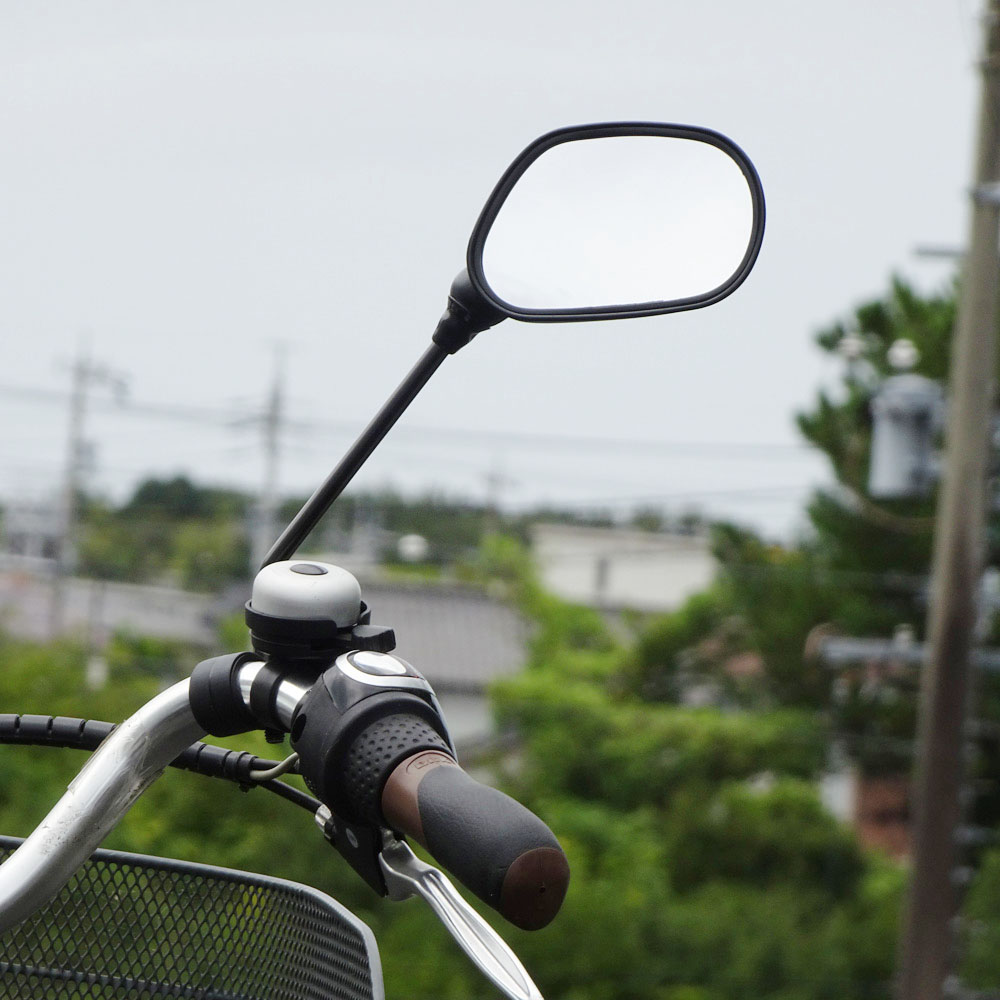 サイクルミラー　右用　ブラック　反射板付