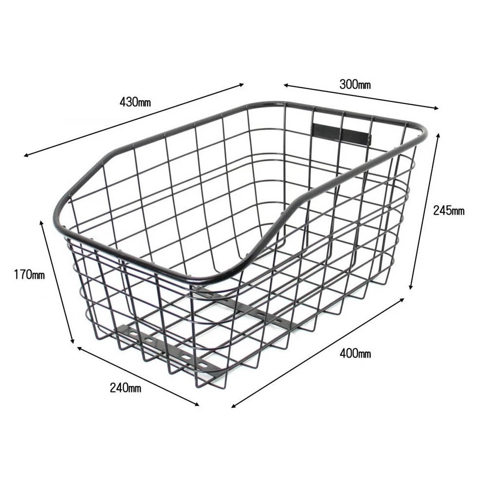 頑丈リヤバスケット ワイヤーラージサイズ　BK