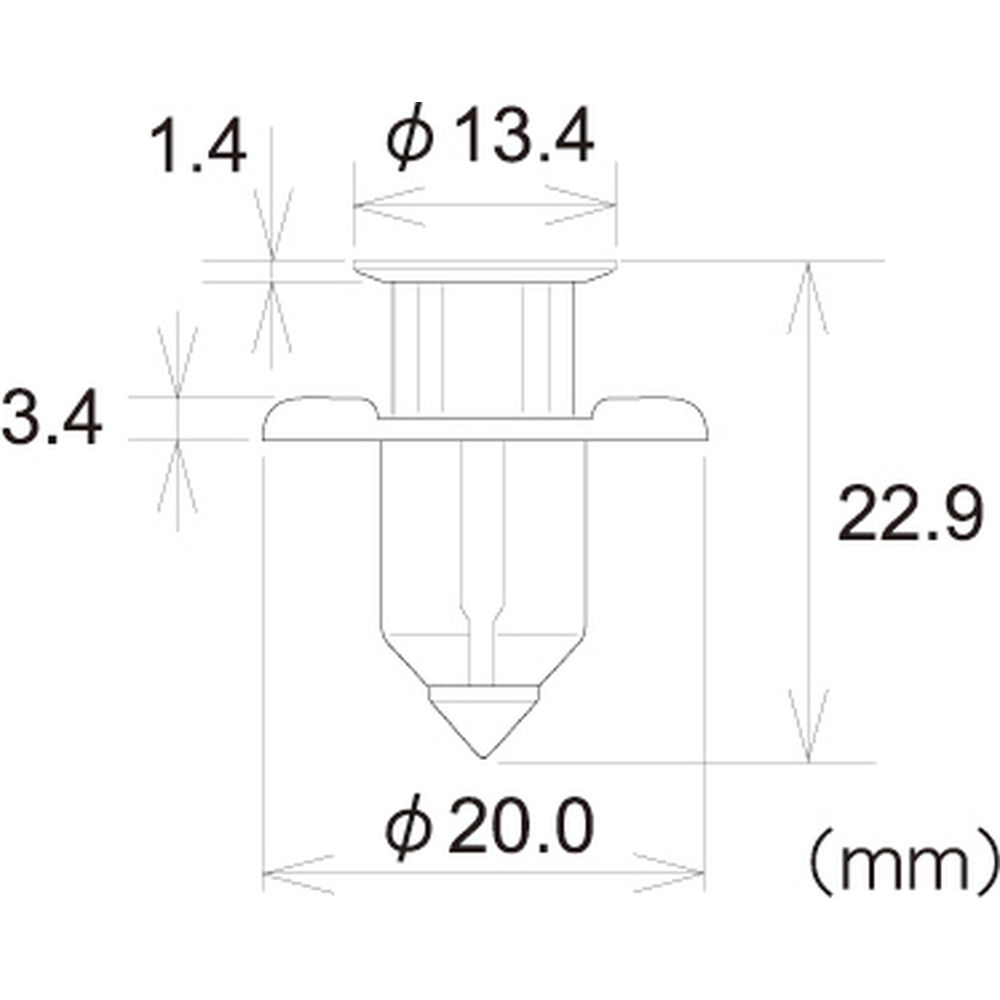 フジックス プッシュプルリベット 黒 10個　PTF3K0V
