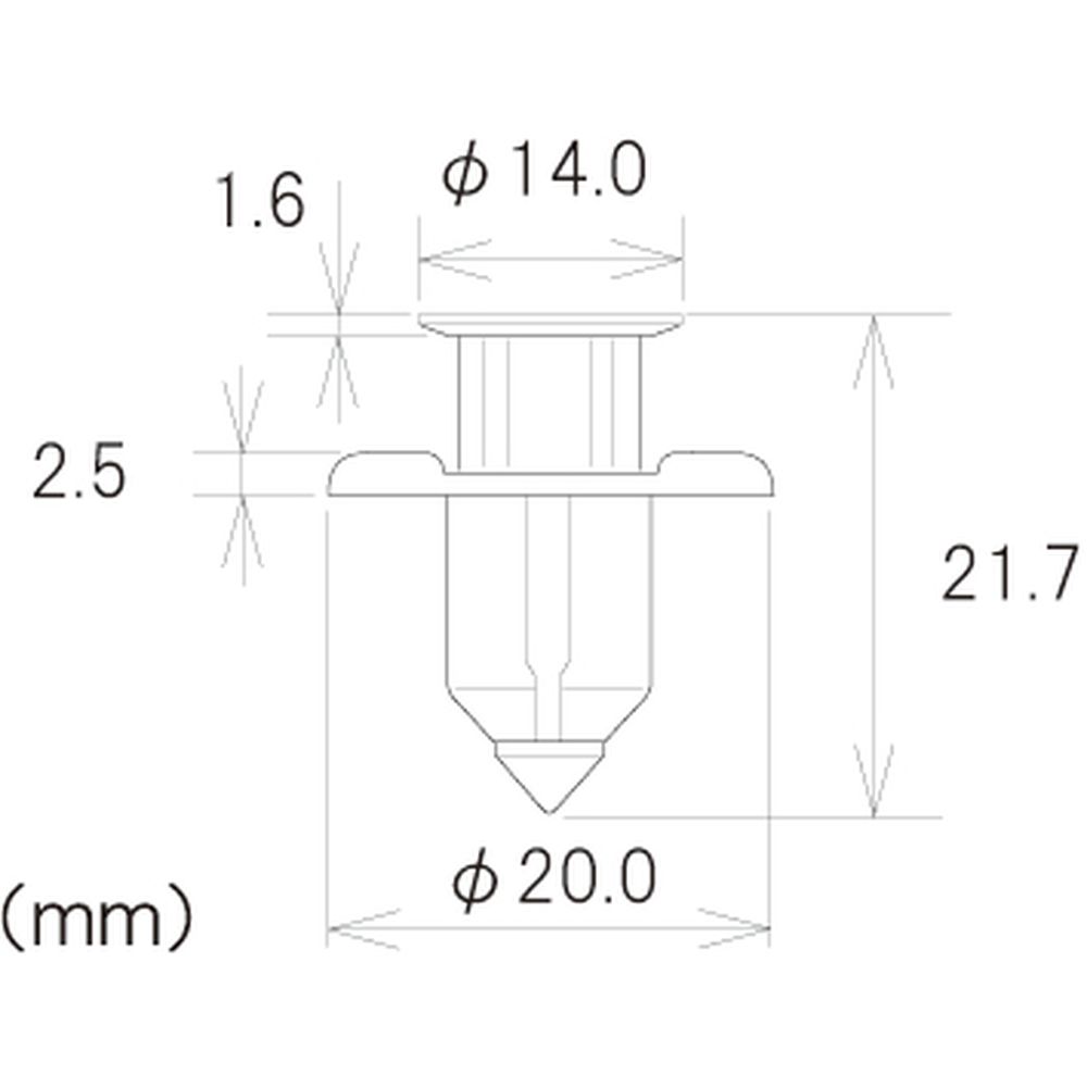 フジックス プッシュプルリベット 黒 10個　PTF3K0N