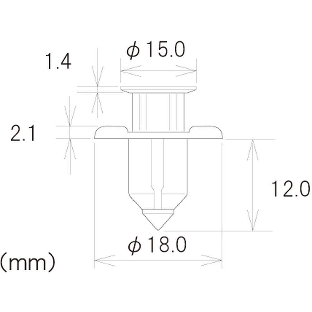 フジックス プッシュプルリベット 黒 10個　PTF3470