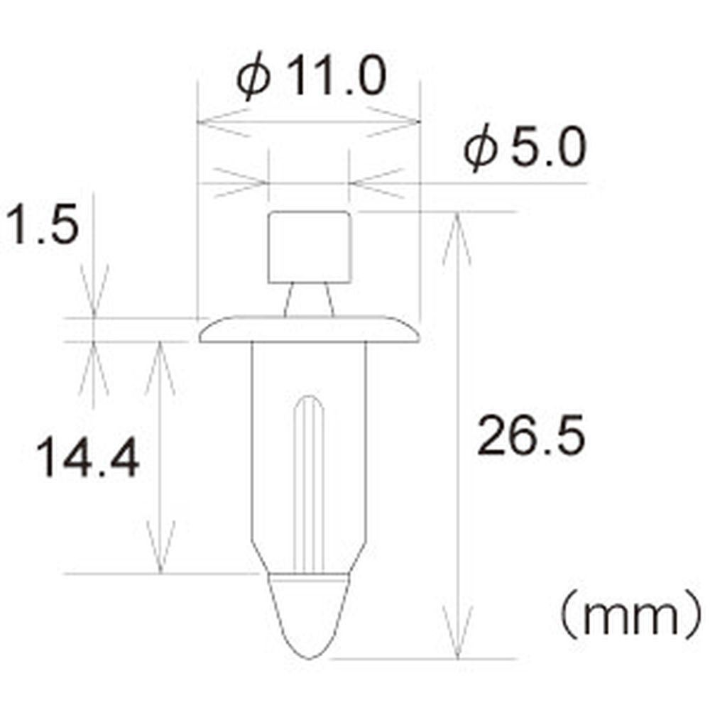 フジックス プッシュリベット 黒 10個　PTF2X63