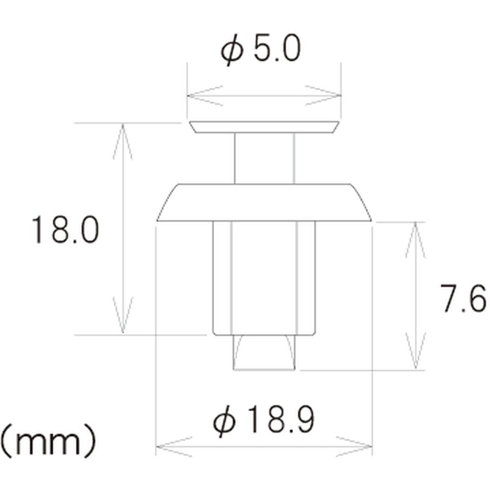 フジックス プッシュリベット 黒 10個　PTF3359