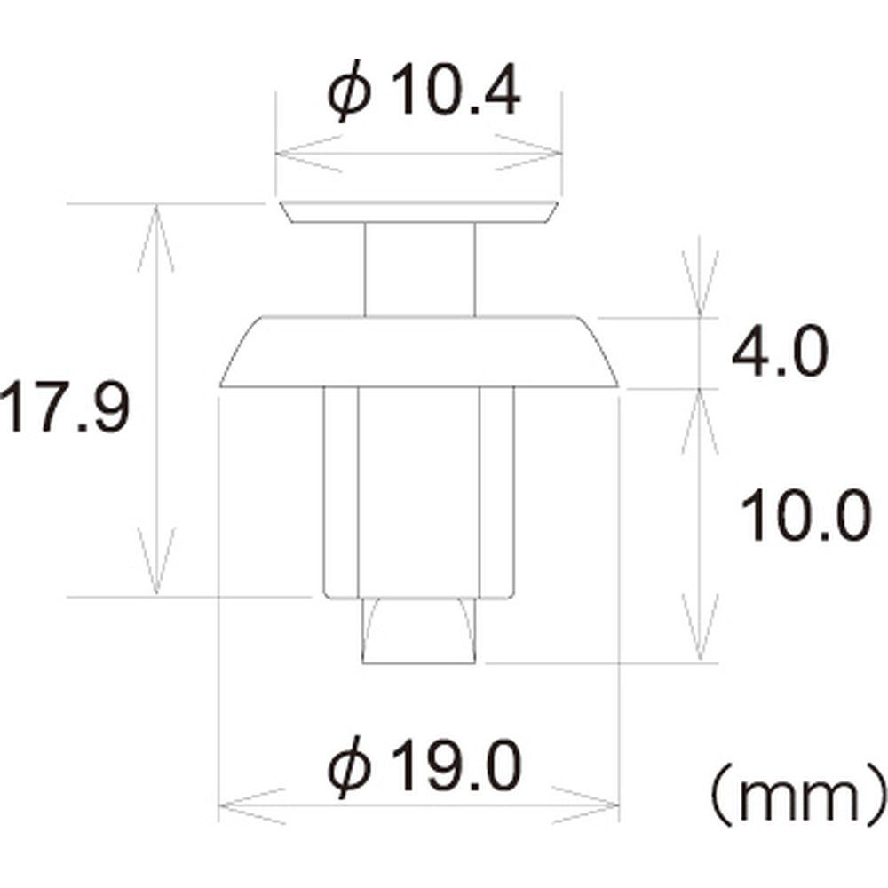 フジックス プッシュリベット 黒 10個　PTF2J6S