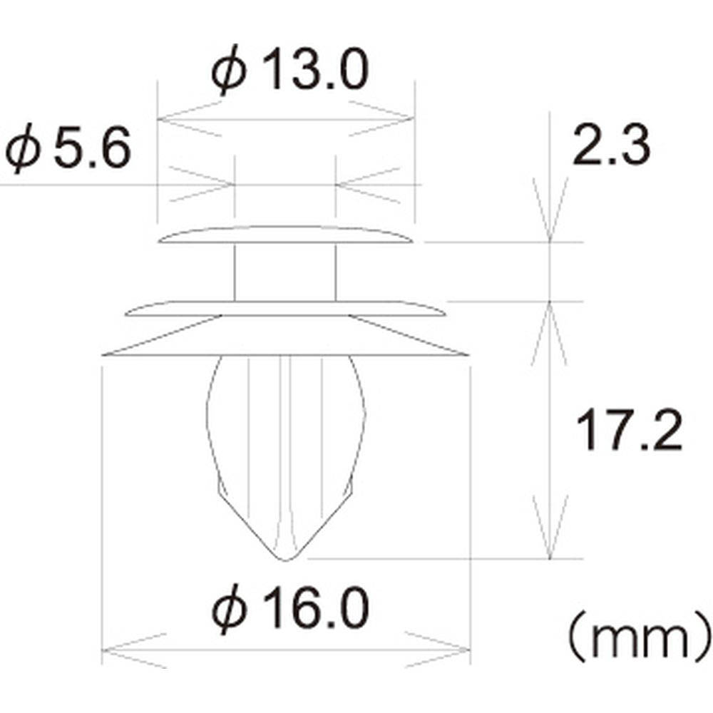 フジックス トリムクリップ 白 10個　PTF1B4G