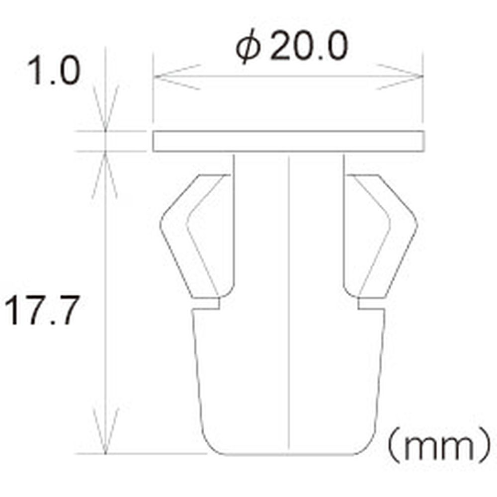 フジックス スクリューグロメット 黒 10個　PTF1Z64